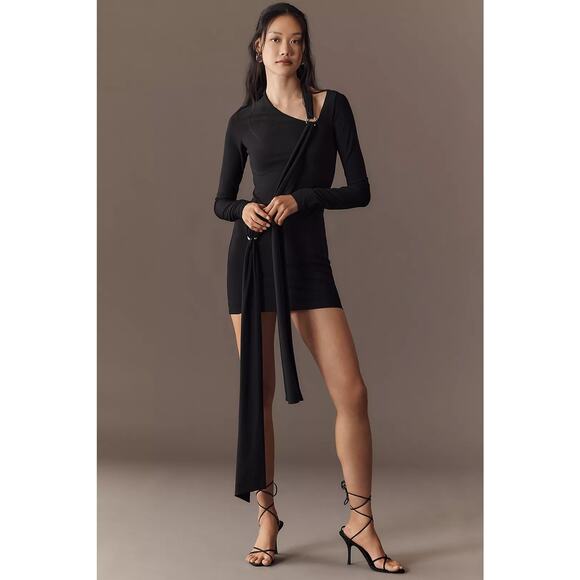 New Anthropologie MISHA The Tension Long-Sleeve Jersey Mini Dress $390 US SIZE 4 - Picture 2 of 9